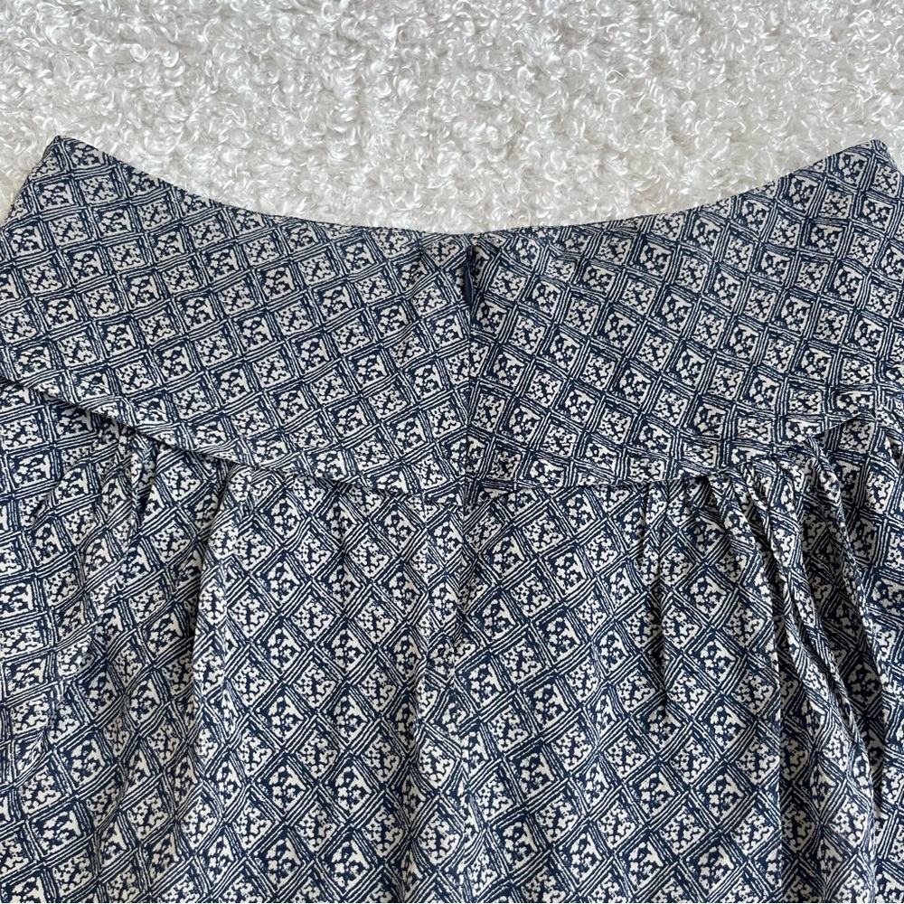 Madewell blue micro print printed silk mini skirt sz 4 | soft girl romantic - Picture 5 of 11